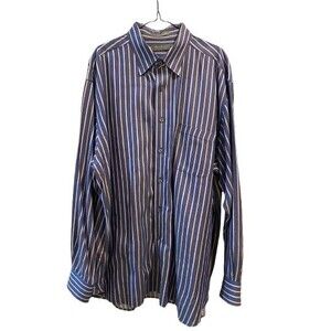 Men's XL Button Down Shirt Long Sleeve Collared Daniel Cremieax Cotton Stripe